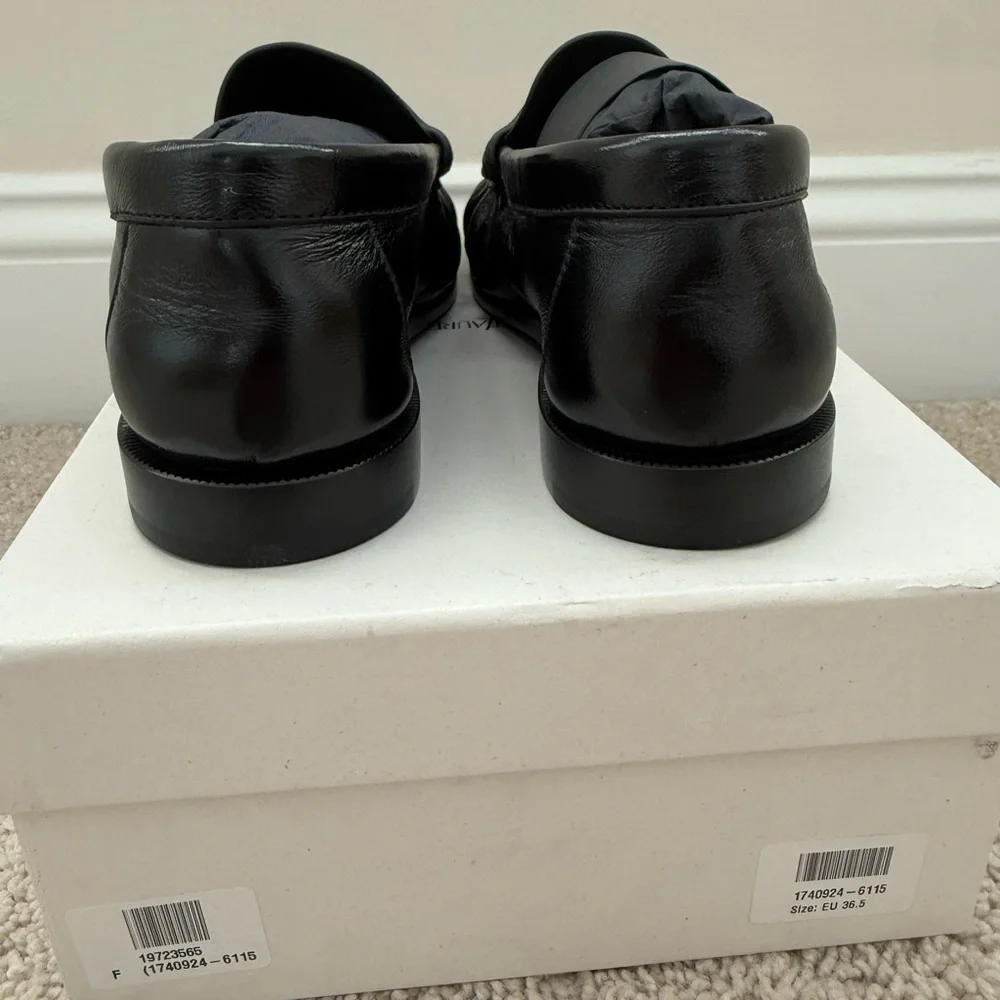 Brand New NBW Saint Laurent Le Loafers with Gold YSL Accent - Picture 4 of 5